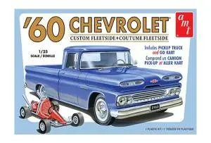 Amt 1960 Chevy Custom Fleetside Pickup W/Go Kart 2T Skill   (Amt1063) 1
