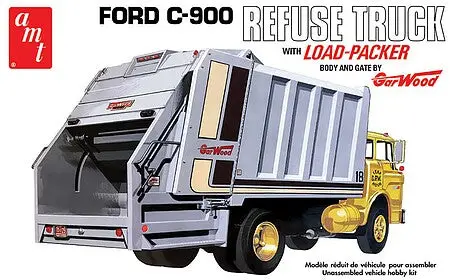 Amt 1:25 Ford C-600 Gar Wood Load Packer Garbage Truck (Amt1247) 1