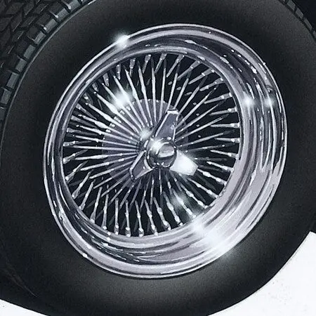 Aoshima Wire Silver Plating 13" Tire & Wheel Set (4)   (Aos66263) 1
