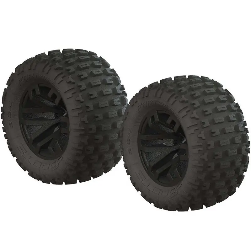 Arrma 1/10 Dboots Fortress Mt 2.2/3.0 Pre-Mounted Tires, 14Mm Hex, Black (2)  (Ar550044) 1