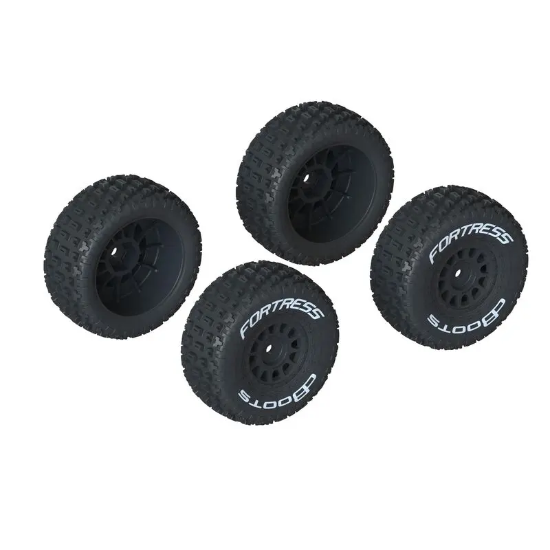 Arrma Dboots 'Fortress' Tire Set Glued (Black) (2 Pairs)   (Ara550117) 1