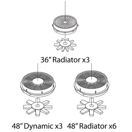 Ho Fans Set, 48" Early Pan Top (3) [Ath11692] 1