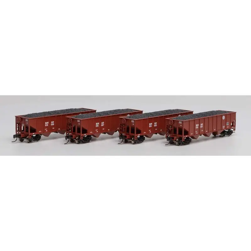Athearn N 40' 3-Bay Ribbed Hopper W/Load, Bnsf #1 (4) (Ath25568) 1
