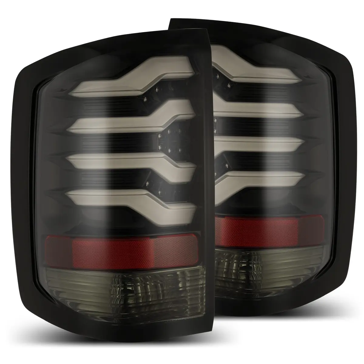 Alpha Rex 14-18 Chevrolet Silverado 1500 / 15-19 Silverado 2500Hd/3500Hd / 15-19 Gmc Sierra 3500Hd Dually Pro-Series Led Tail Lights Jet Black (Eta Mid Of Aug) 1