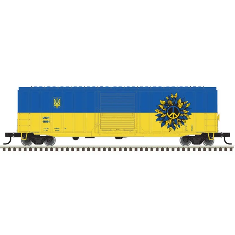 Atlas Ho Trainman 50'6" Box Car 2022 Ukraine Peace Edition  (Atl20006959) 1