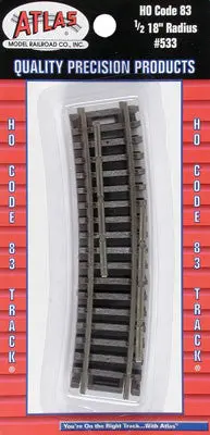 Atlas Code 83 1/2 18" Radius Track (4) Ho (Atl533) 1