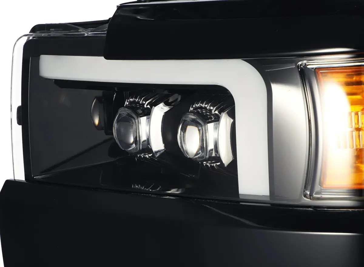 Alpha Rex 15-19 Chevrolet Silverado 2500Hd/3500Hd Nova-Series Led Projector Headlights Jet Black G2 1