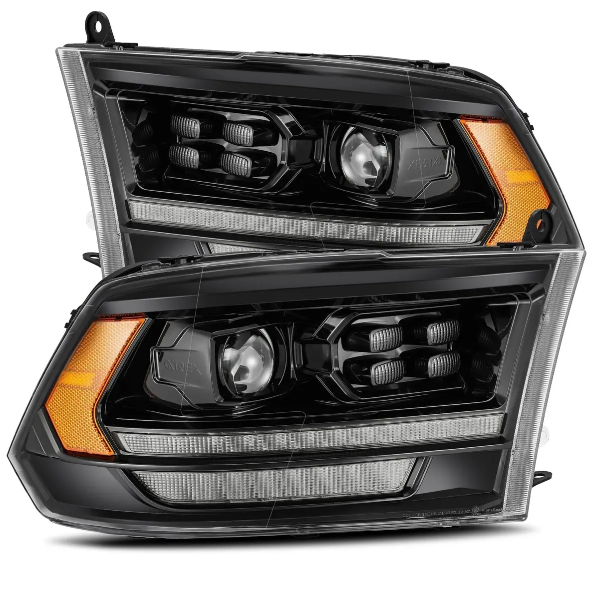 Alpha Rex 09-18 Ram Truck Luxx-Series (5Th Gen 2500 Style) Led Projector Headlights Alpha-Black 1