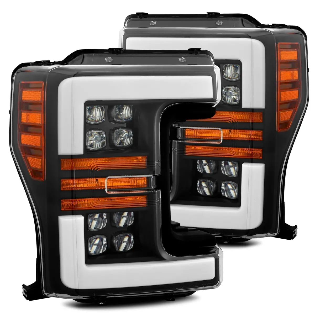 Alpha Rex 17-19 Ford Super Duty Nova-Series Led Projector Headlights Black 1