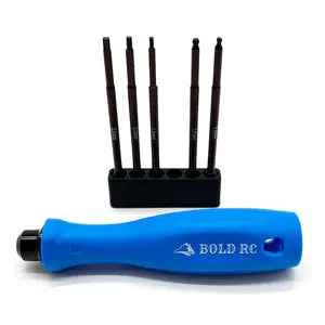 Bold R/C 1/10Th Hex Set, 1/4" Quick Drive Hex & Hex Ball Wrench Set W/Handle   Bol10640) 1
