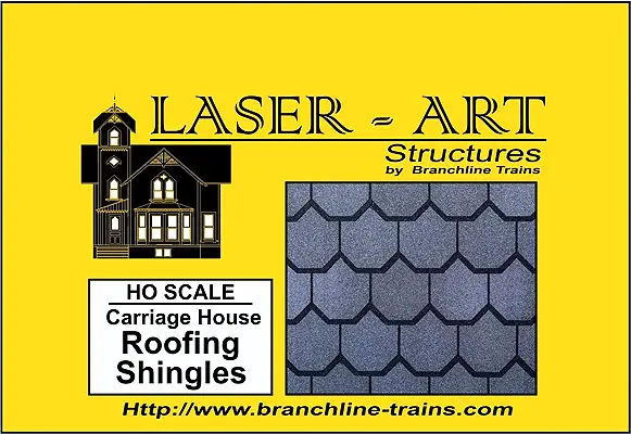 Branchline Carriage Style Roof Shingles - Laser Art  Ho Scale  (Bra903) 1