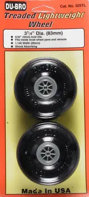 Dubro Treaded Lightweight Wheel 3-1/4" (2)  (Dub325tl) 1