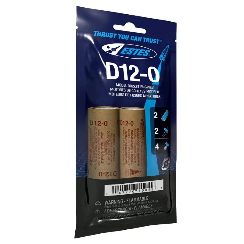 Estes Rockets D12-0 24Mm Engines 2-Pack Bagged  (Est10049) 1
