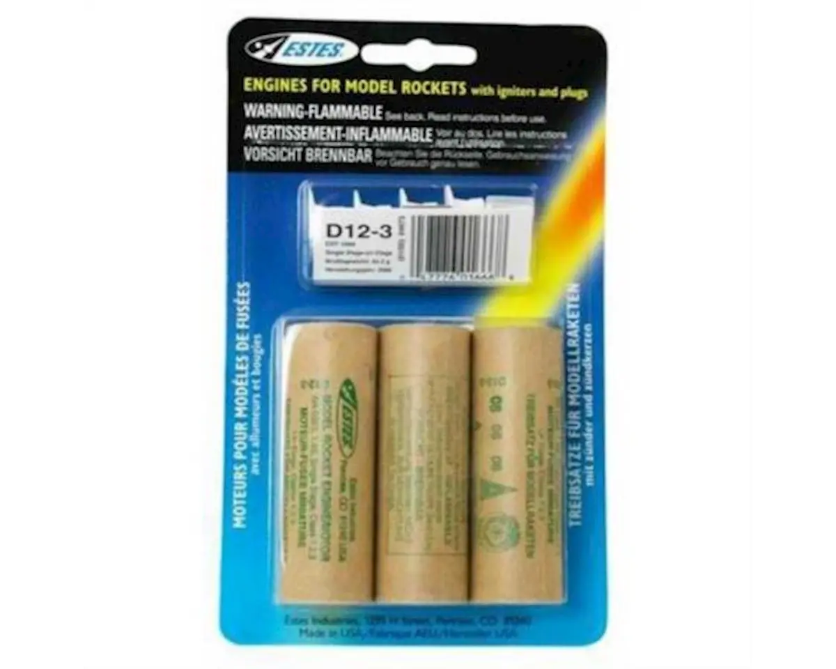 Estes D12-3 Model Rocket Engines (2) (Est10028) 1