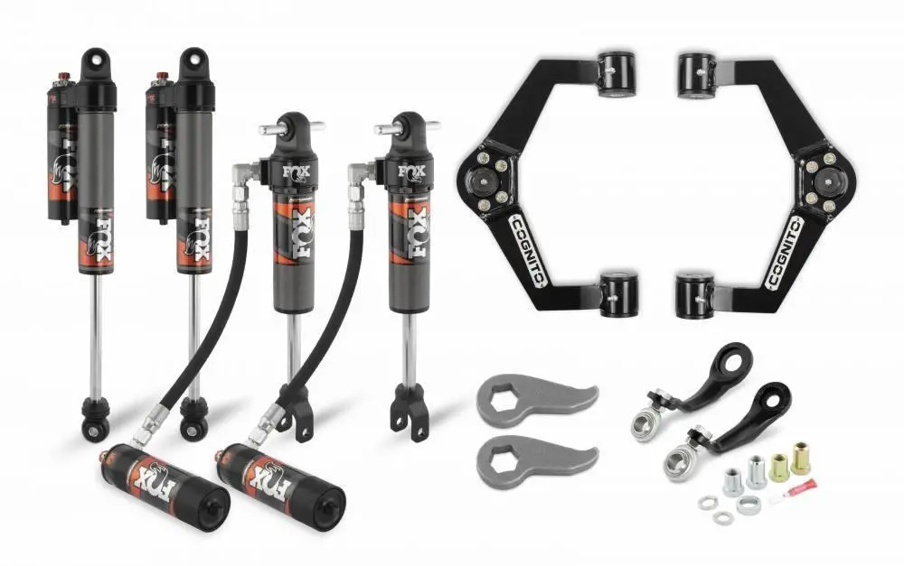 2011-2019 Gmc/Chevy Cognito 3 Inch Elite Leveling Kit With Fox Elite 2.5 Reservoir Shocks For 1