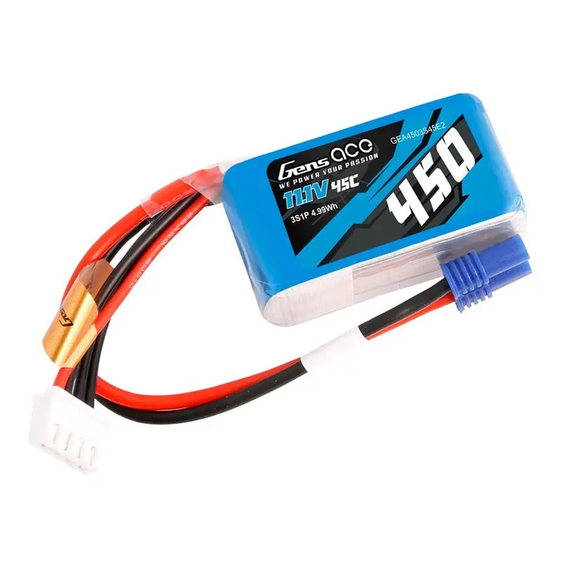 Gens Ace 3S Lipo Battery 45C (11.1V/450Mah) W/Ec2 Connector   (Gea4503s45e2) 1