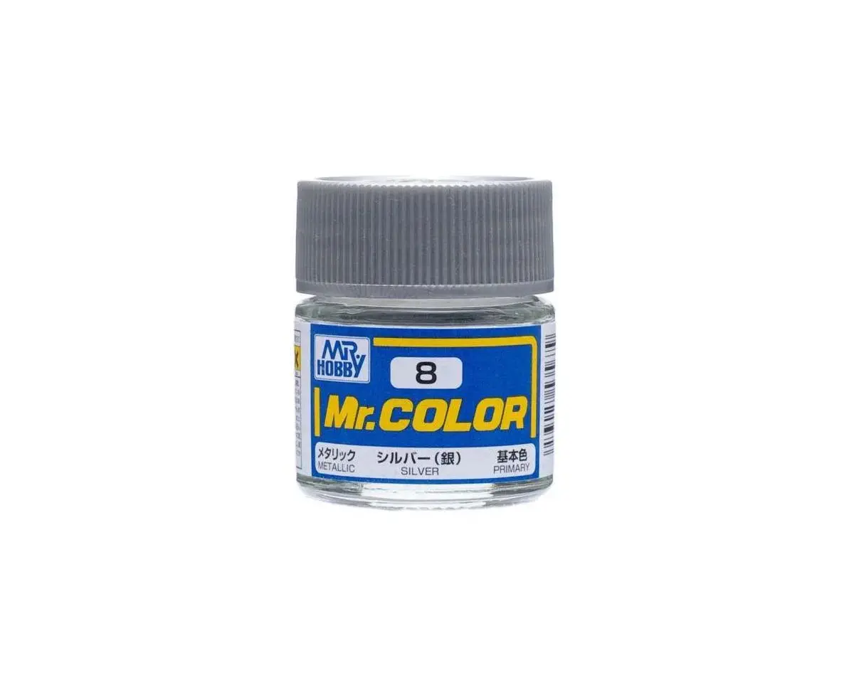 Mr. Hobby C8 Metallic Silver Acrylic Hobby Paint (10Ml)   (Guzc008) 1