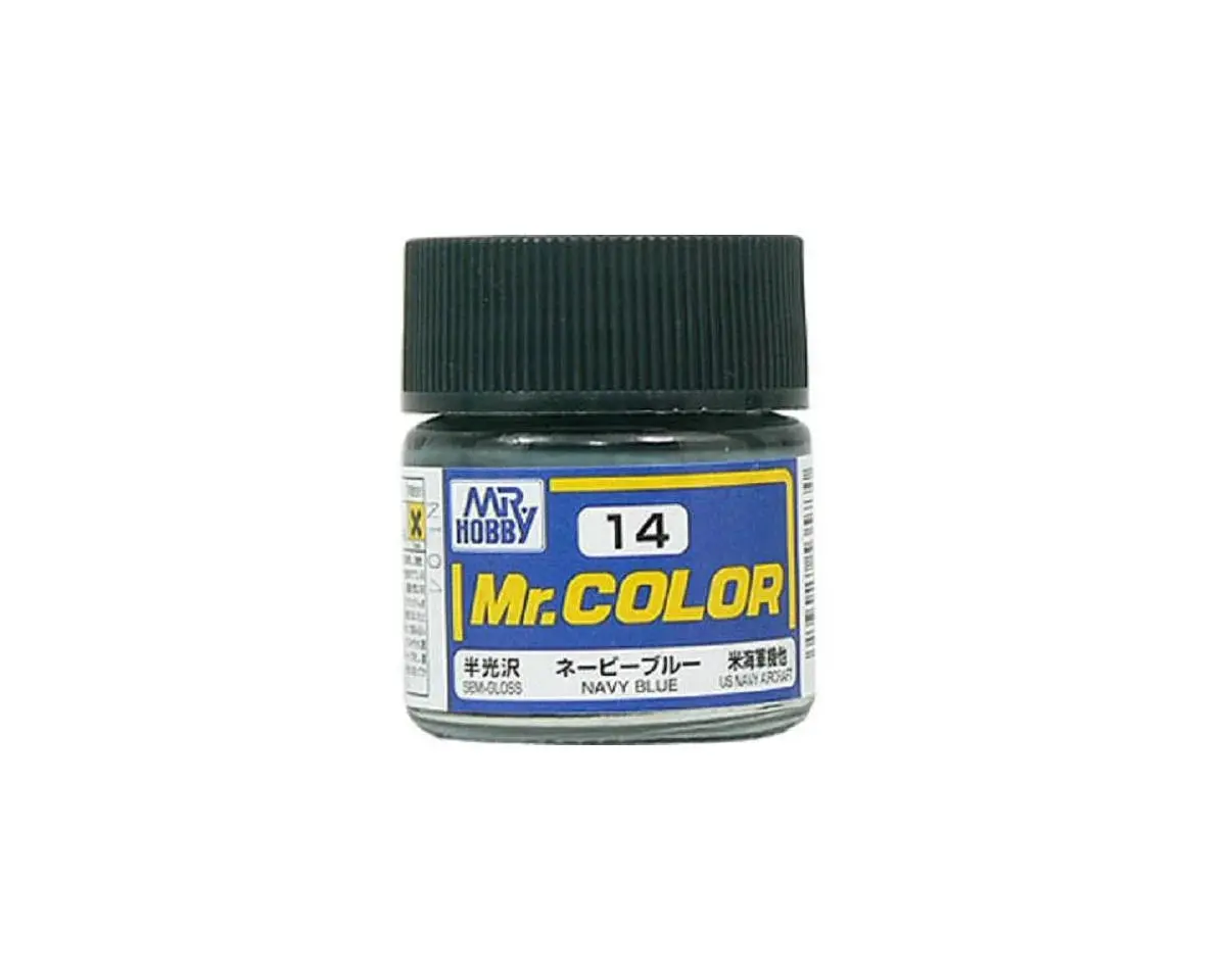 Mr. Hobby C14 Semi-Gloss Navy Blue Acrylic Hobby Paint (10Ml)   (Guzc014) 1