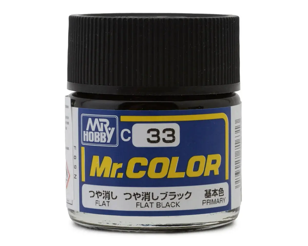 Mr. Hobby C33 Flat Black Acrylic Hobby Paint (10Ml)   (Guzc033) 1