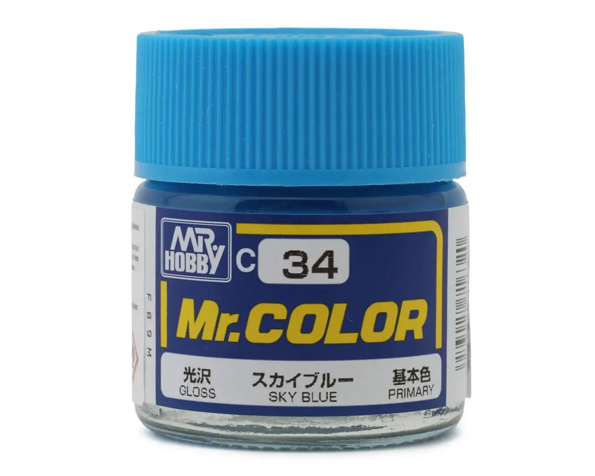 Gsi Creos Mr. Hobby C34 Gloss Sky Blue Acrylic Hobby Paint (10Ml)   (Guzc034) 1