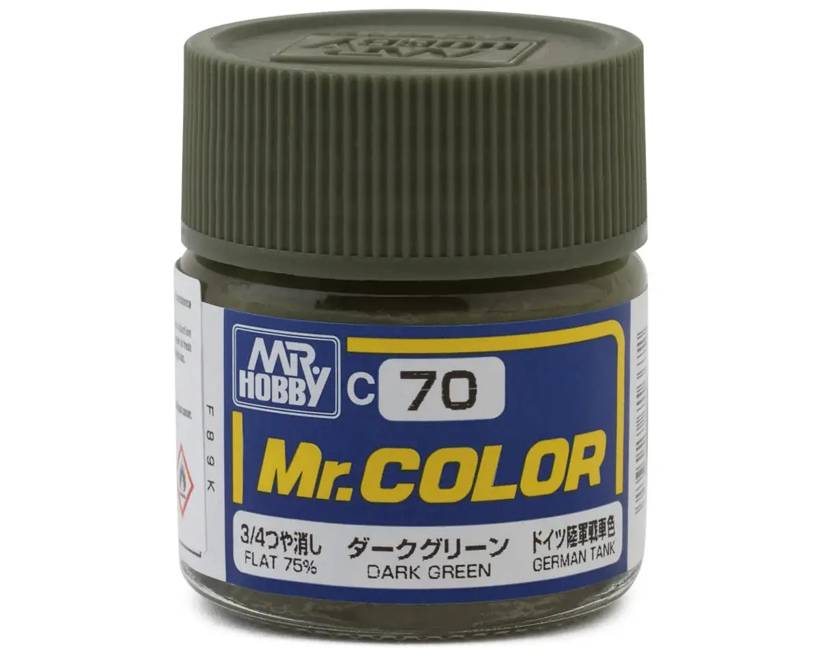 Mr. Hobby C70 Flat Dark Green Acrylic Hobby Paint (10Ml)   (Guzc070) 1