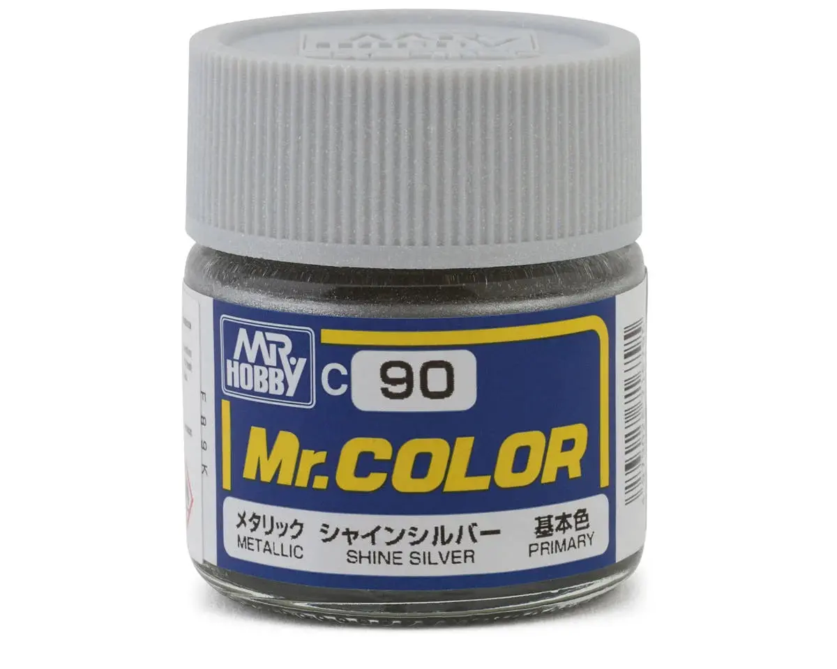 Gsi Creos Mr. Hobby C90 Metallic Shine Silver Acrylic Hobby Paint (10Ml)   (Guzc090) 1