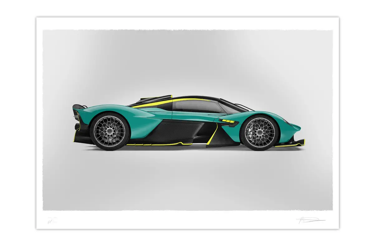 Aston Martin Valkyrie - Alan Thornton - Art Screen Print - Side View 1