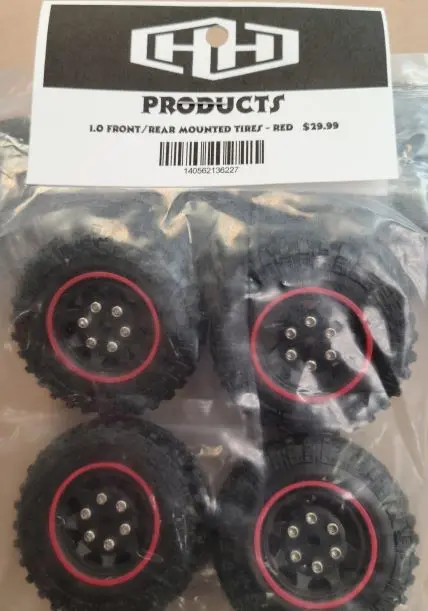 Hamilton Hobbies 1.0 Front/Rear Mounted Tires - Red   (Ham136227) 1