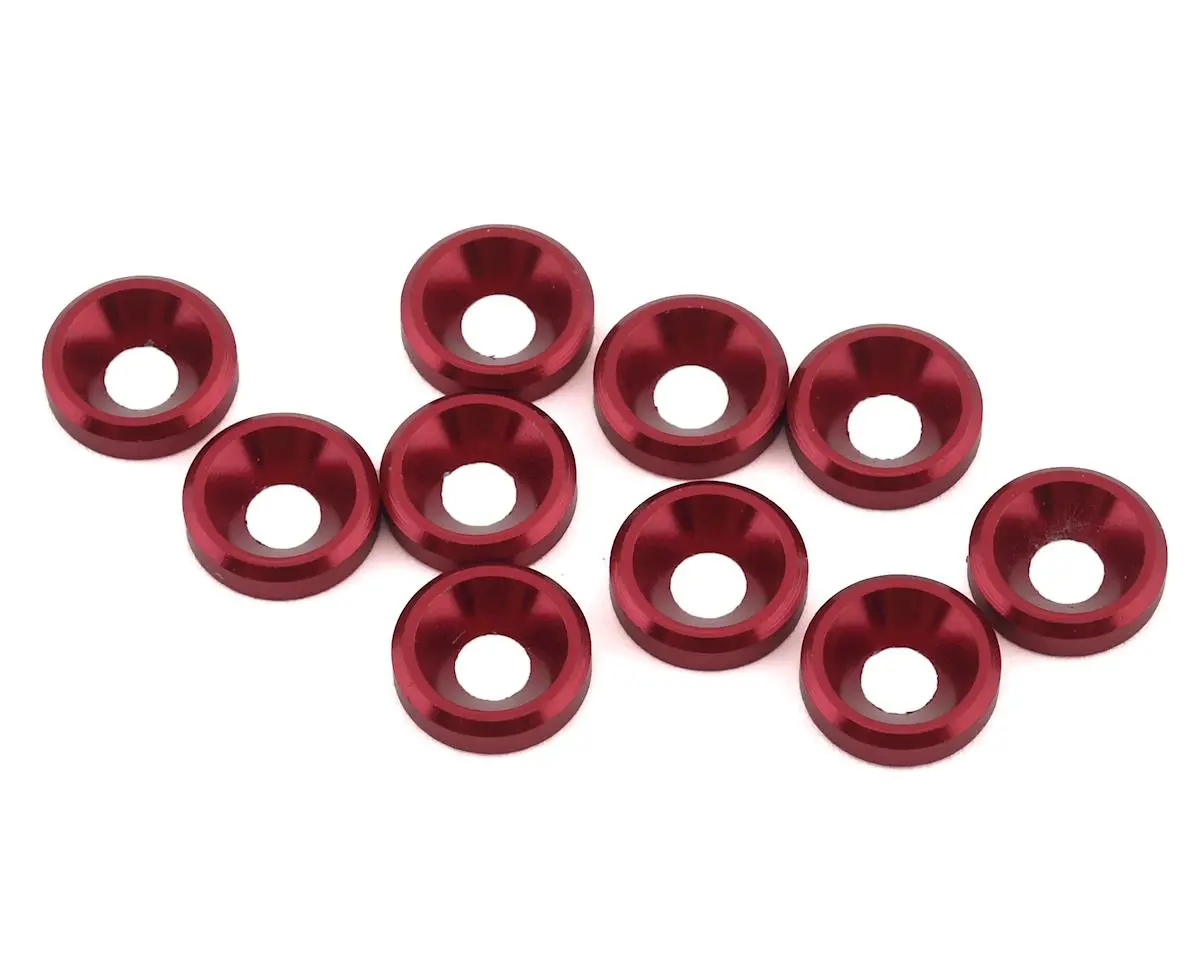 Hamilton Hobbies Aluminum Small Red Washers 3Mm (10)  (Ham5433-Re) 1