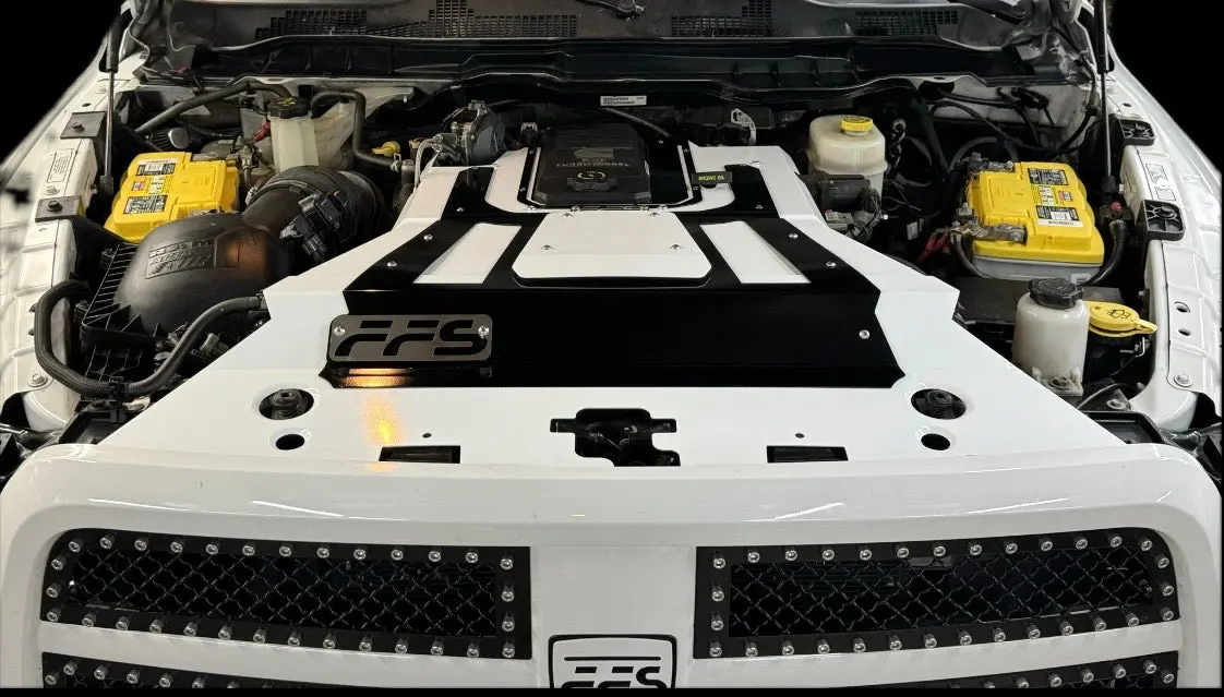 ‘10-18 Ram Engine /Radiator Cover Combo Double Overlay 4Th Gen Diesel 1