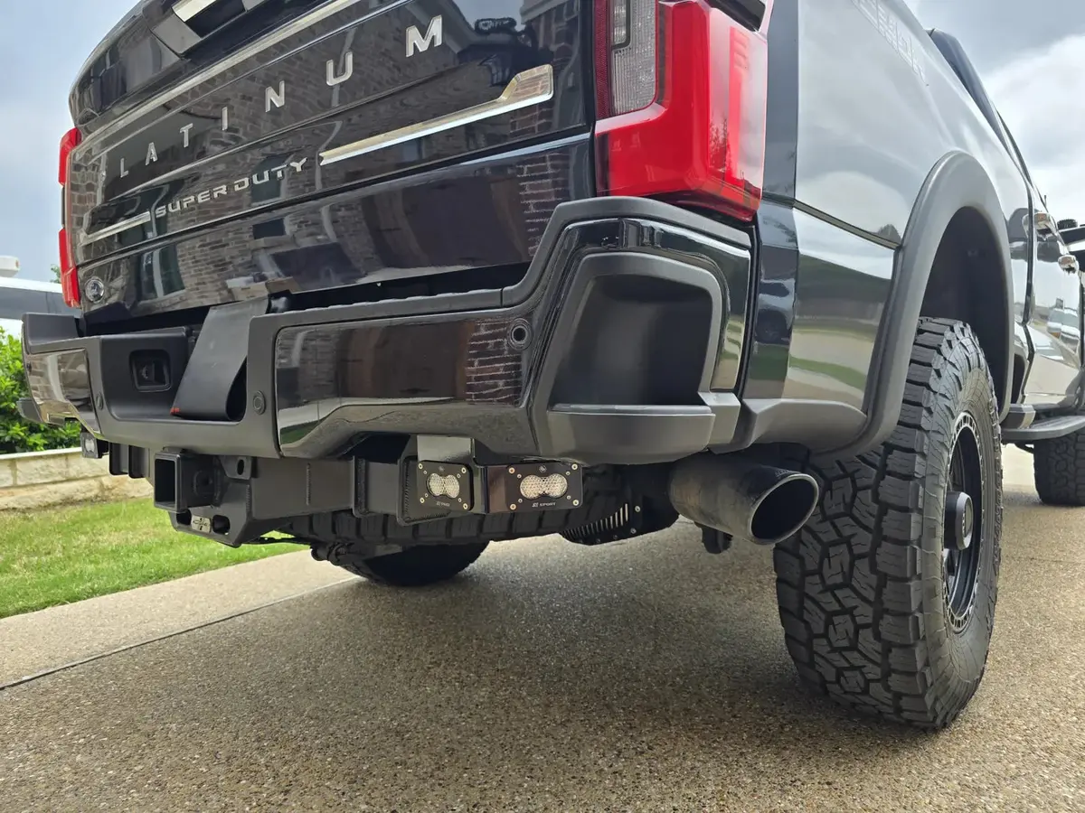 Legmar Dual Pod Rear Bumper Light Bracket For Baja Designs S2 Led For 2023+ Ford Super Duty And Carli Trophy Hitch 1