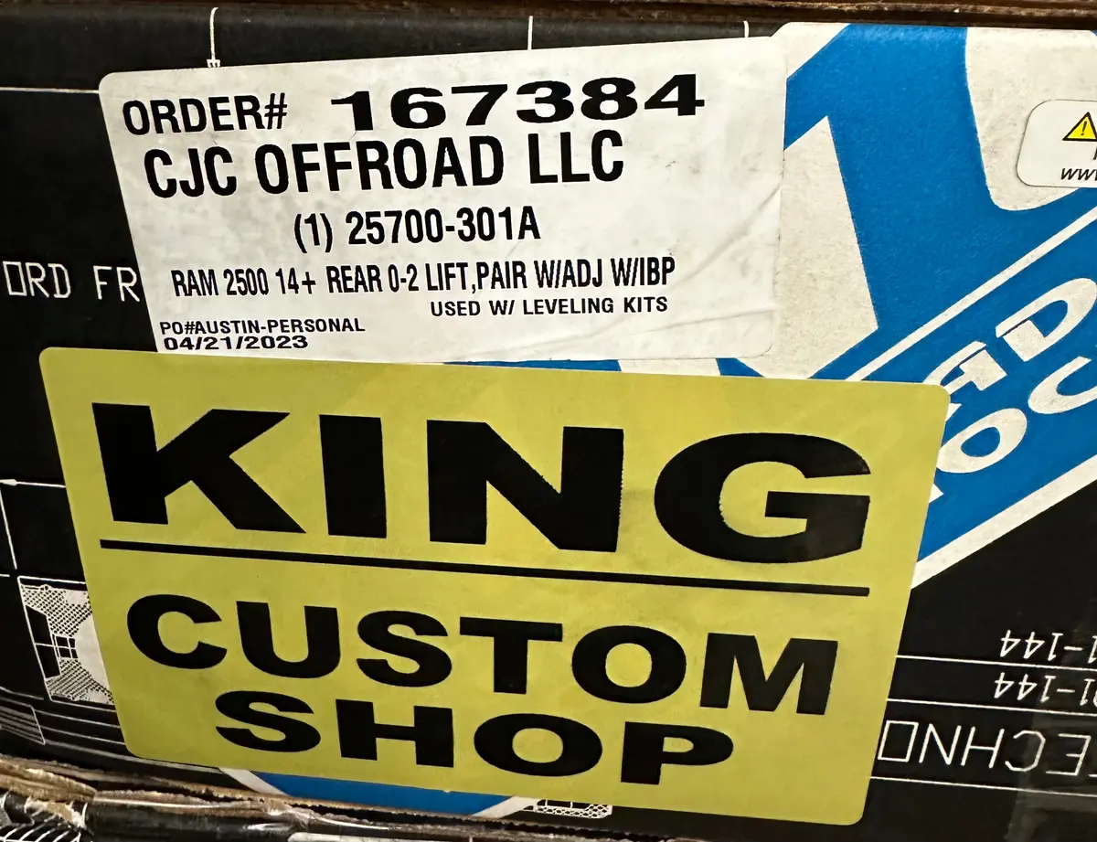 [Open Box] King Ram 2500 14 + Rear 0-2" Lift,Pair W/Adj & Ibp 1