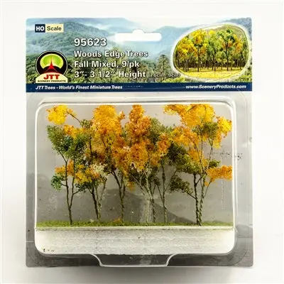 Jtt Woods Edge Trees Fall Mixed, 3" To 3.5", Ho-Scale, 9/Pk   (Jtt95623) 1