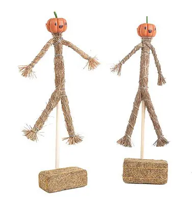 Jtt 3 Inch Scarecrows With Hay Bales (2) (Jtt95723) 1
