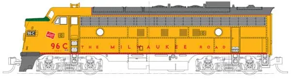 Kato Emd Fp7a - Standard Dc -- Milwaukee Road #96C (Post 1955, Armour Yellow, Gray,  Red)   (Kat1762303) 1