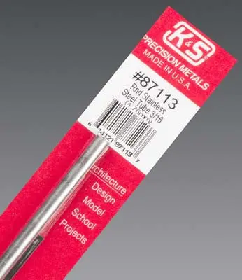 K+S Round Stainless Steel Tube 3/16X.028" (K+S87113) 1