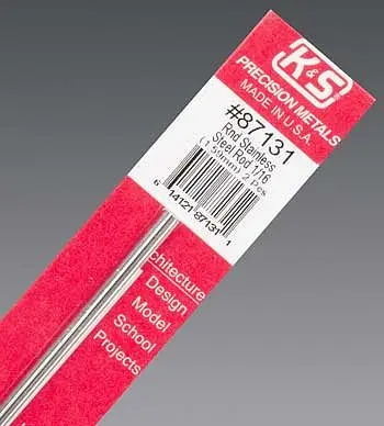 K+S 1/16 X 12" Round Stainless Steel Rod (2) (K+S87131) 1