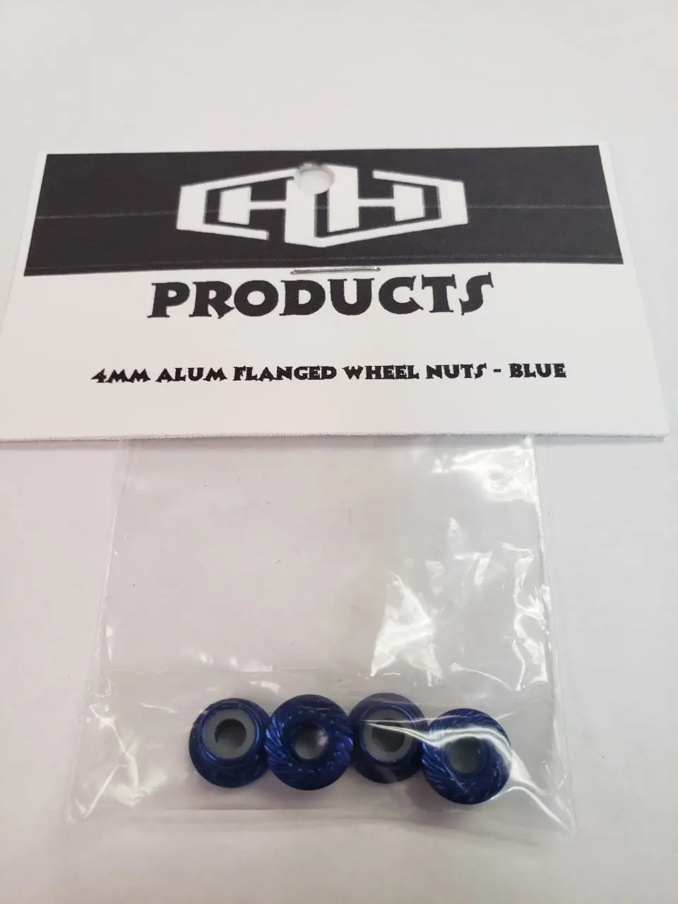 Hamilton Hobbies 4Mm Flanged Nylon Locking Nut (Aluminum, Blue-Anodized, Serrated)   (Ham5491) 1