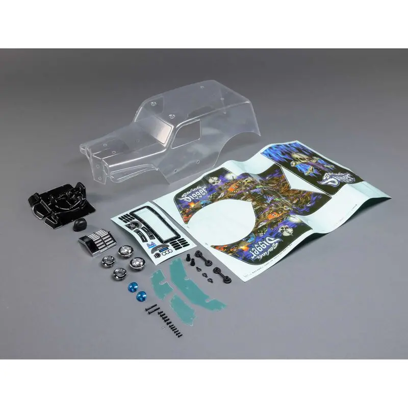 Losi Lmt Son Uva Digger Pre-Cut Monster Truck Body Set (Clear)   (Los240018) 1