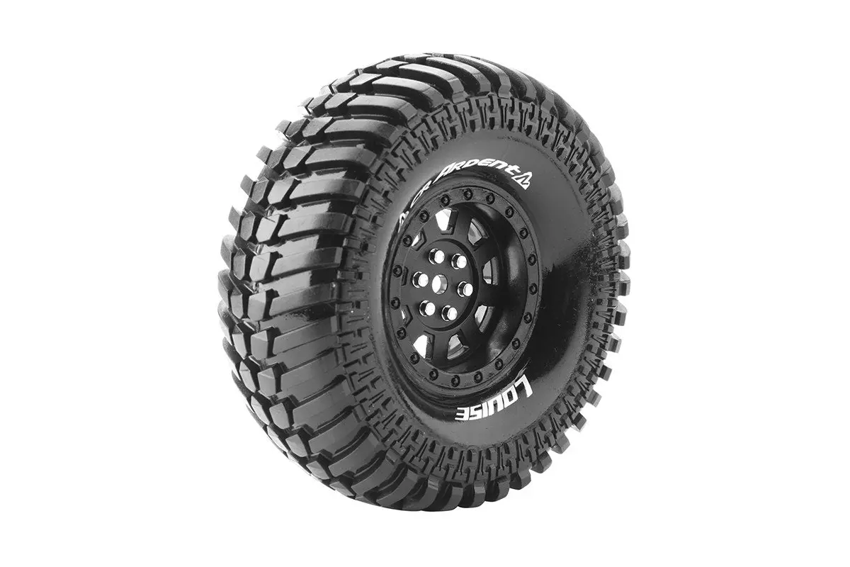 Louise R/C Cr-Ardent 1/10 1.9"Crawler Tires,12Mm Hex, Super Soft, Mounted On Black Rim, Front/Rear (2)   (Loult3232vb) 1