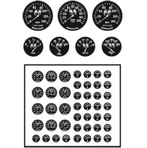 Model Car Garage 1/24-1/25 Gauges Mooneyes Clear/Black Background (Mcg-2057) 1