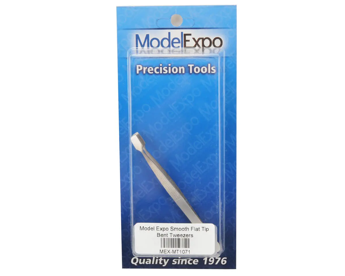 Model Expo Smooth Flat Tip Bent Tweezer #3 (Mt1071) 1