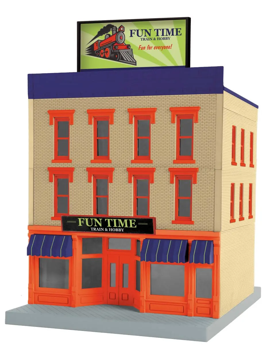 Railking O 3-Story City Building Fun Time Train & Hobby   (Mth3090659) 1
