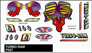 Pinecar Turbo Ram Stick-On Decal (Pin327) 1