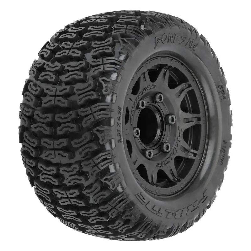 Pro-Line Bonesaw 2.8" Pre-Mounted Tires W/Raid Wheels (2) (Black) W/Removable Hex   (Pro1023910) 1