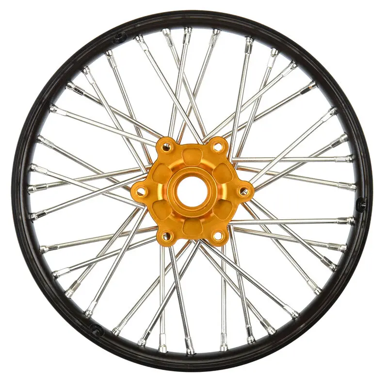 Pro-Line 1/4 Pro-Spec Aluminum V2 Bead Front Wheel Black/Gold (1): Promoto-Mx   (Pro283600t3) 1