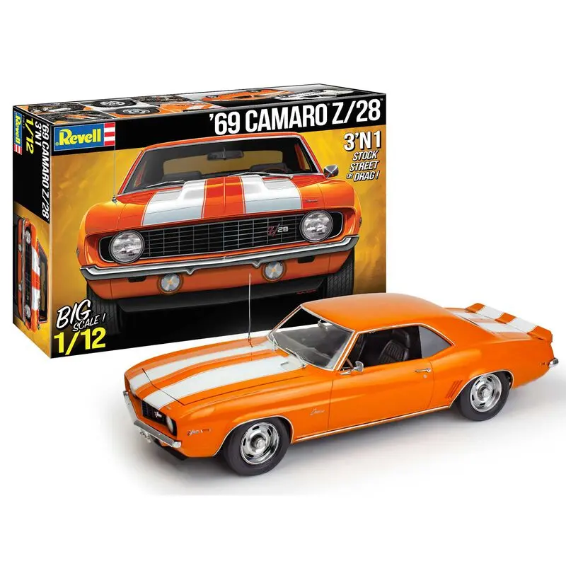Revell 1969 Chevy Camaro 3-N-1 1/12 Scale Plastic Model Kit  (Rmx12812) 1