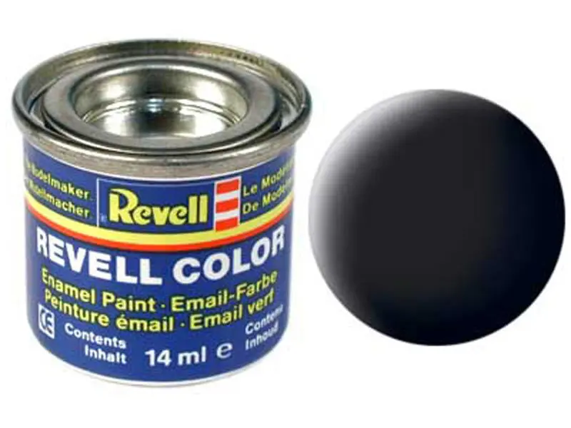Revell 14Ml Enamel Black Mat Tinlets   (Rvl32108) 1