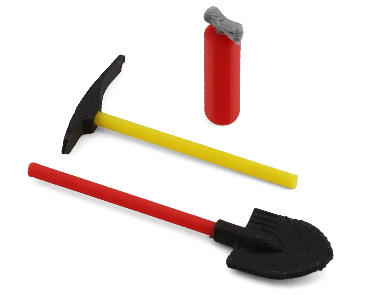 Scale By Chris 1/18 Miniature Scale Accessory Bundle W/Shovel, Pickaxe & Fire Extr   (Sbctr14) 1