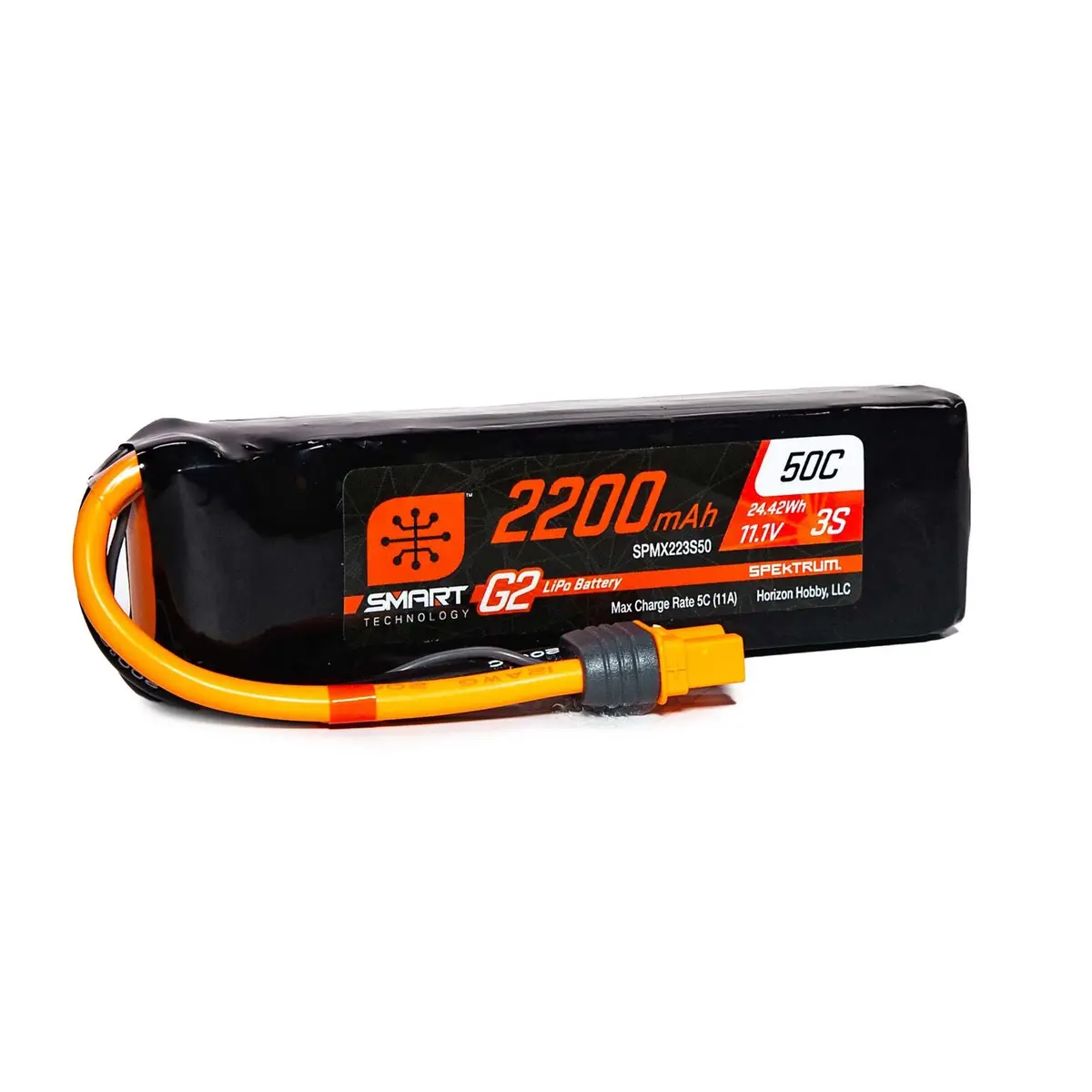 Spektrum 11.1V 2200Mah 3S 50C Smart G2 Lipo Battery: Ic3   (Spmx223s50) 1